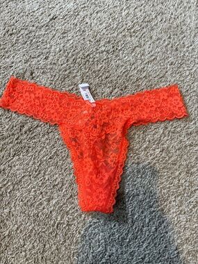 Victoria's Secret Neon Orange Lace Thong